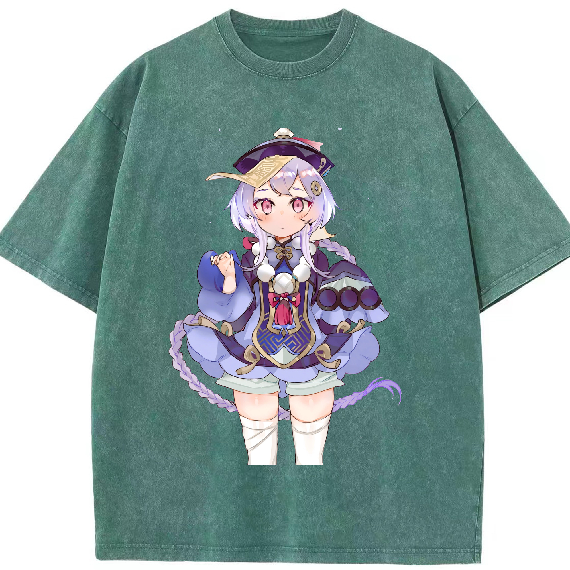 げんし神 七七 なな  genshin Nana 綿100% ヴィンテージ風 半袖Tシャツ（フロントプリント）